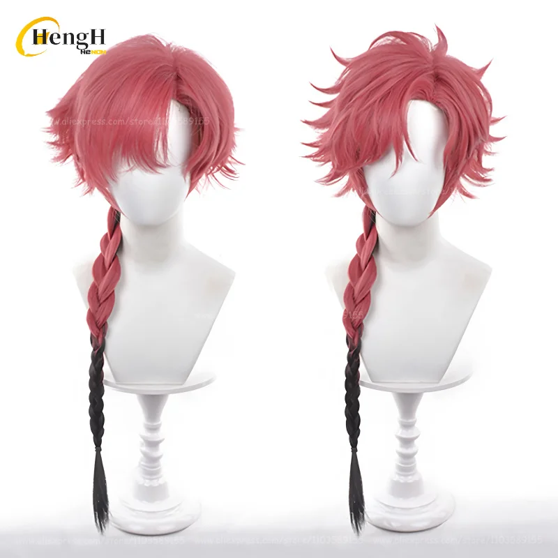 Anime veia cabelo sintético longo 80cm gradiente torção trança cosplay anime peruca ang brinco resistente ao calor perucas de festa de halloween