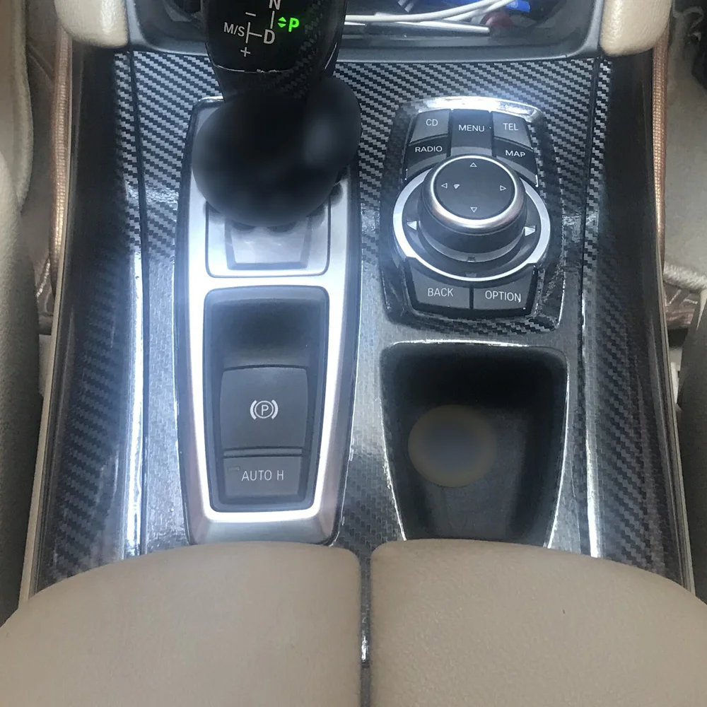 

Для BMW X6 E71 2008-2014: Декоративные 3D/5D наклейки из карбонового волокна для центральной консоли автомобиля, цветные накладки, детали для стайлинга салона