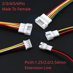 5Pcs JST 1.25mm PH2.0 XH2.54 Extension Line 2/3/4/5/6/Pin PH 2.0mm XH2.54MM Male To Female Connector With Cable 10/20/30CM 26AWG