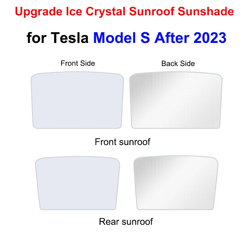 2Pcs Upgrade Ice Cloth Buckle parasole tetto in vetro parasole per Tesla Model S 2023 anteriore posteriore tetto apribile lucernario UV Shade Net