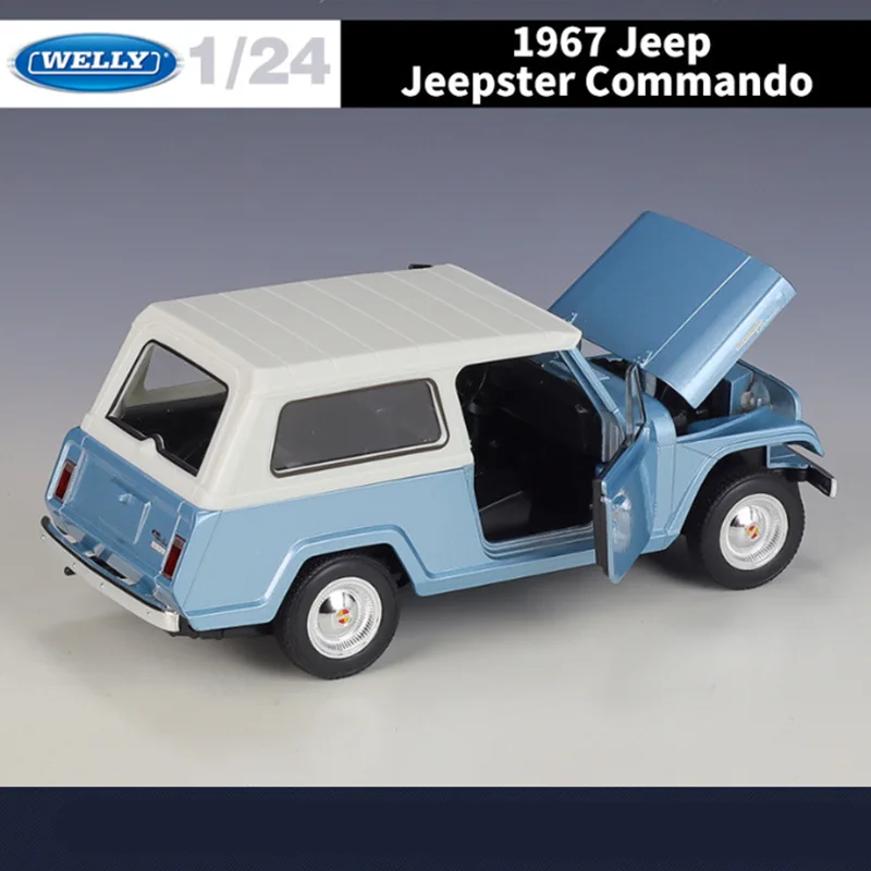 WELLY 1:24 1967年式 ジープ ジープスター コマンドー 合金製 ステーションワゴン 車 モデル ダイキャスト メタル 旅行用 オフロード車 カーモデル 子供向けギフト