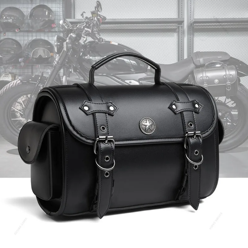 Motorcycle Retro Saddlebag Large Capacity Waterproof Side Luggage Bag Motorbike Storage Tool Modified Accessory for Harley