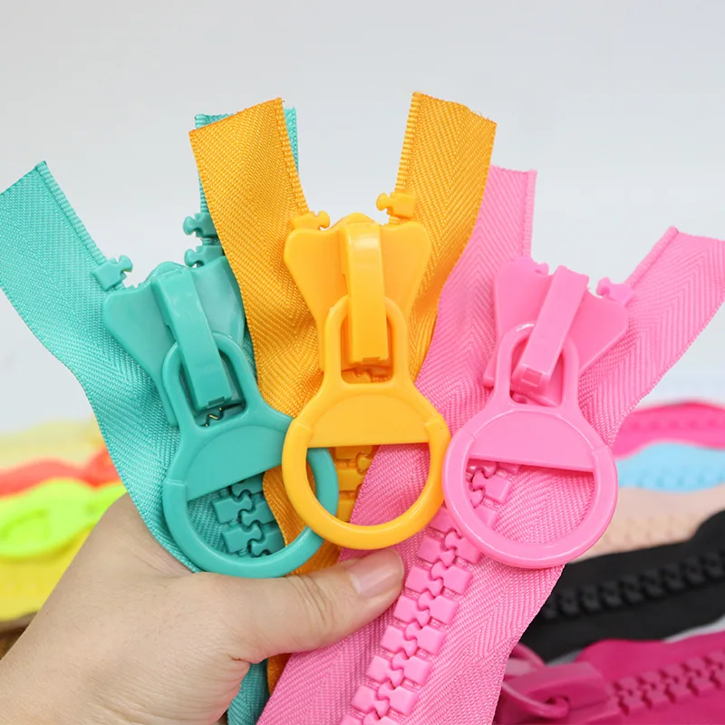 20# Extra Width Candy Color Adorable Double Open Ends Big Size Resin Zippers 25cm No Stopper For Bag Pen Case Craft Accessories