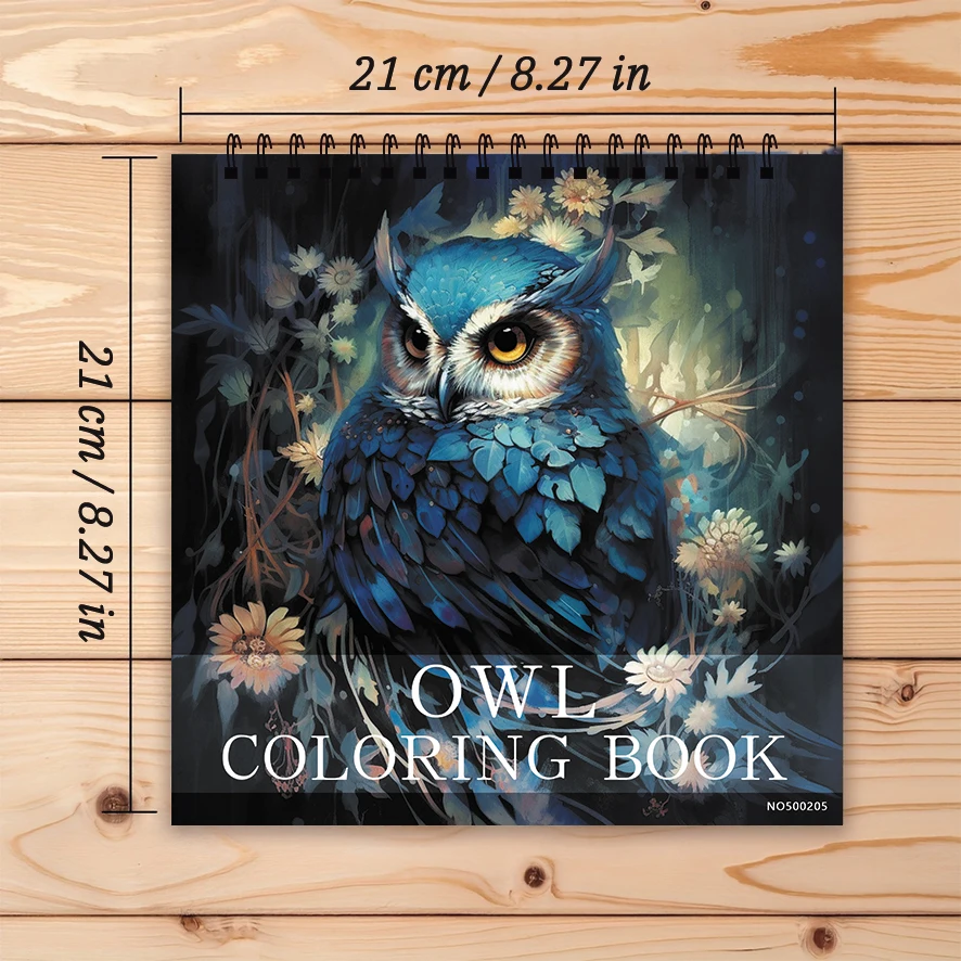 Owl Coloring Pages Book 22 Sheets 8.27x8.27 inches Perfect Gift for Family Relax