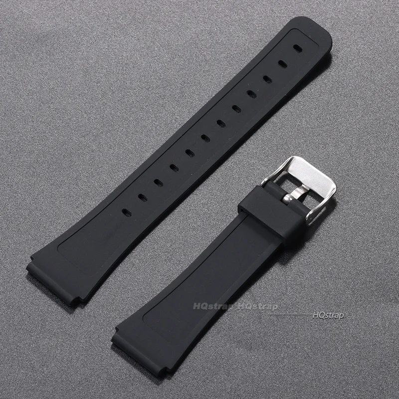 18mm Silicone Rubber Strap for Casio W800H W800H A158/168 AE1200/1300 SGW400 F91W F84 F105/108 Soft Black Watchband Bracelet