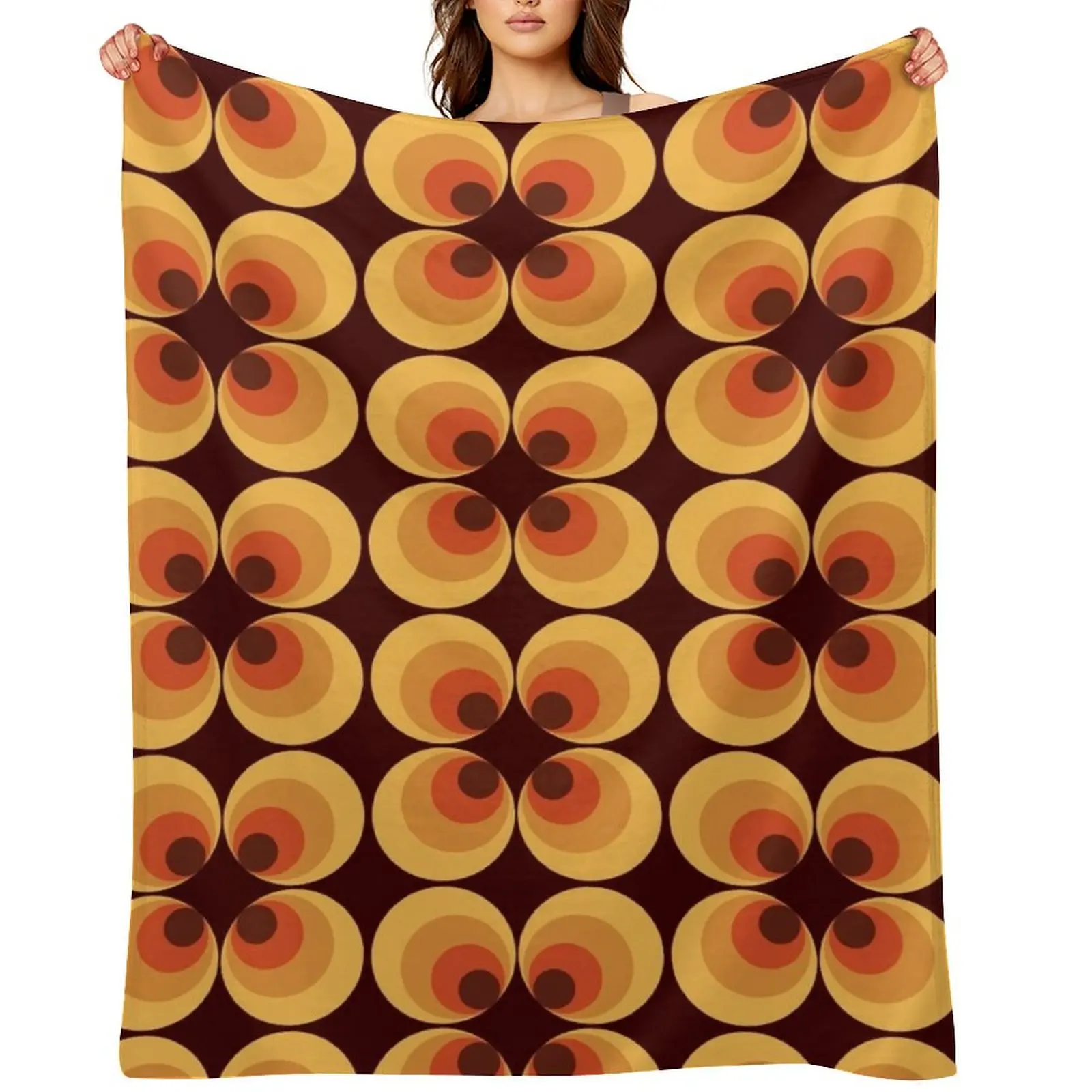 

Retro Orange Throw Blanket warm for winter Beautifuls blankets and throws Hairys Blankets
