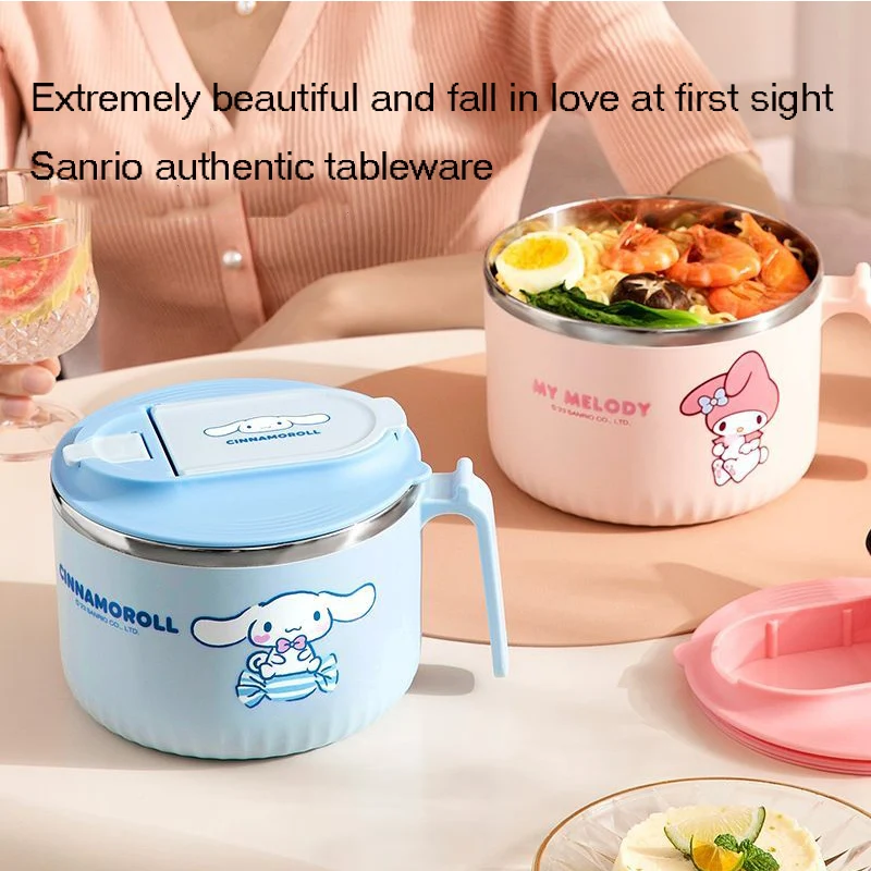 

Kawaii cartoon large capacity instant noodles bowl with lid cute bento box elementary school student personal lunch box