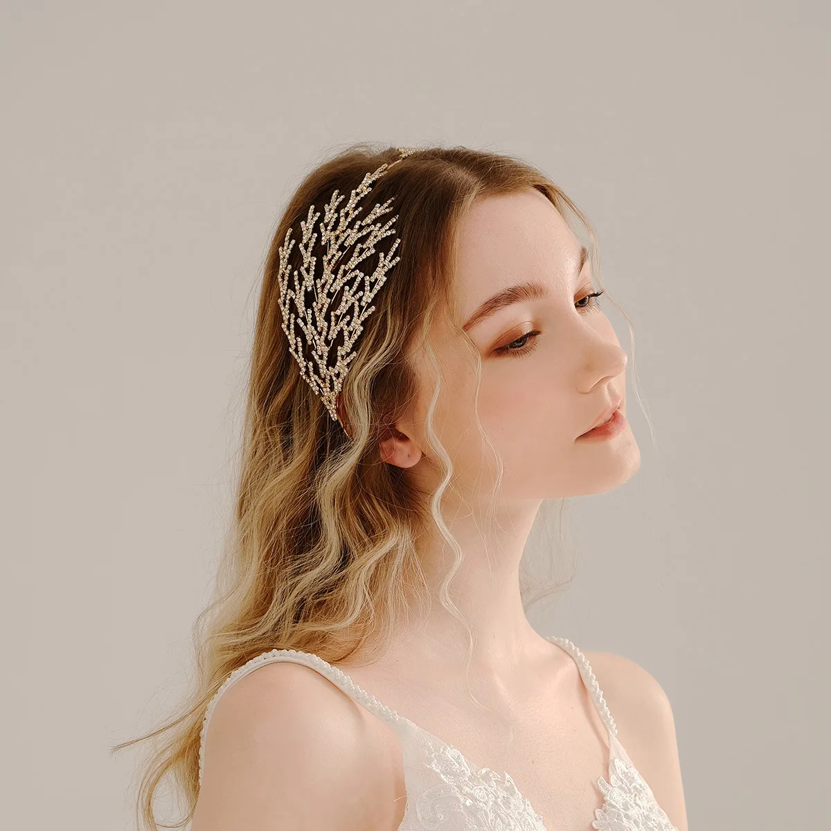 Leaf Rhinstone Crown Crystal Bridla Tiaras and Crowns for Women Hair Accessories Party Wedding Hair Jewelry Prom Headpiece Gift