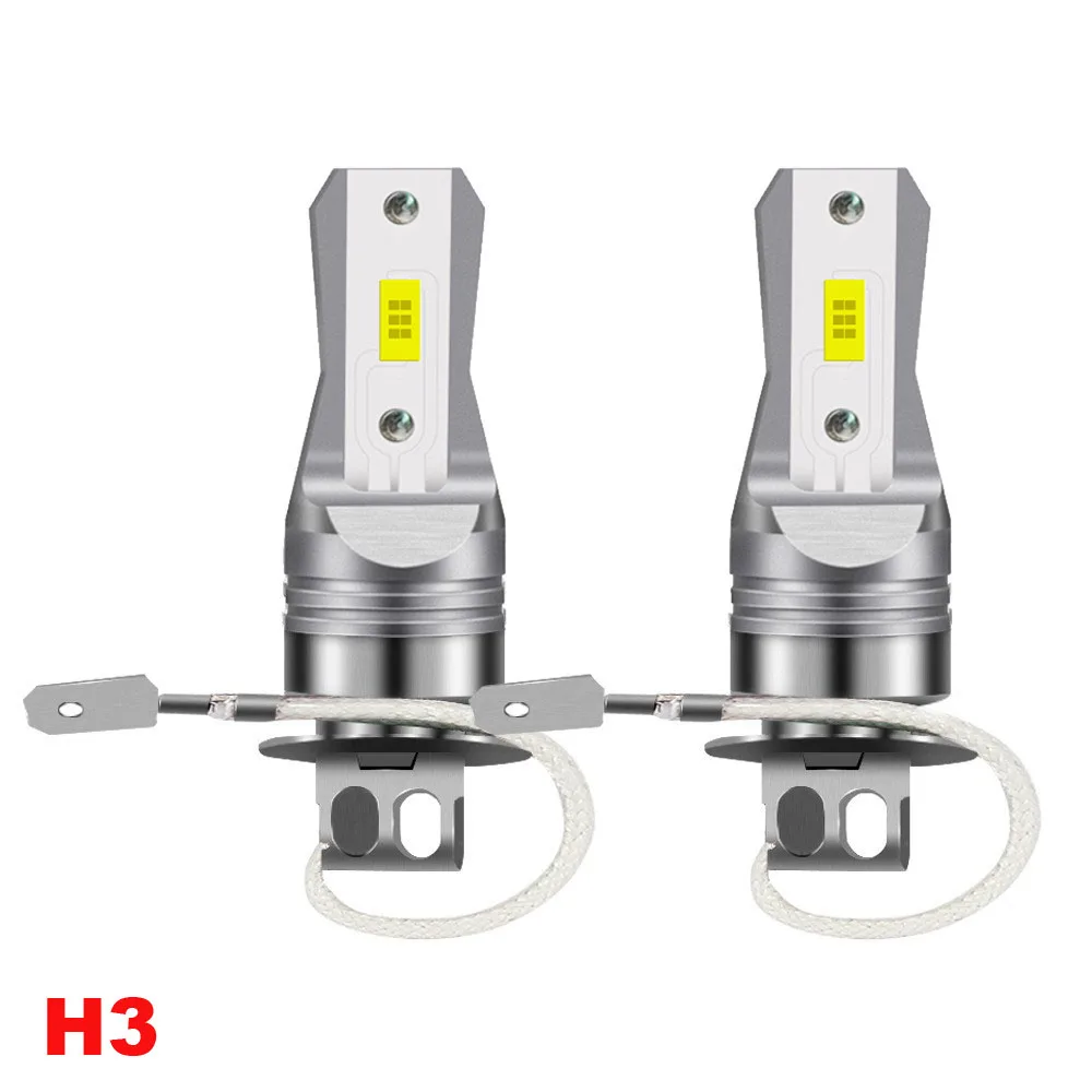 2Pcs 20000LM H1 H3 H7 H4 LED Headlight Bulb Car Head Fog Light Yellow White Blue 12V-24V Super Bright Plug And Play Fanless