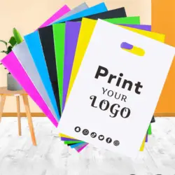 Poly Packaging Bags with Own Logos, Colorful Plastic Gift, Cosmetics, Underwear, Shopping, Wholesale, Custom, 100Pcs