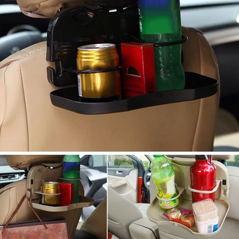 Car Seat Desk Tools Food Automobile beverage rack car chair Holder Cup Tray Stand New Plastic  Foldable Auto Car Back Table