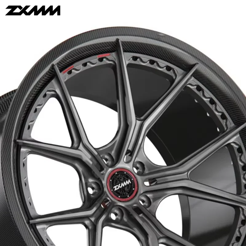 ZXMM forged carbon fiber wheel 2-piece 5x114.3 5x110 5x13018 19 20 21 22 23 24 26 inch rims for BMW Rolls-Royce mercedes rims