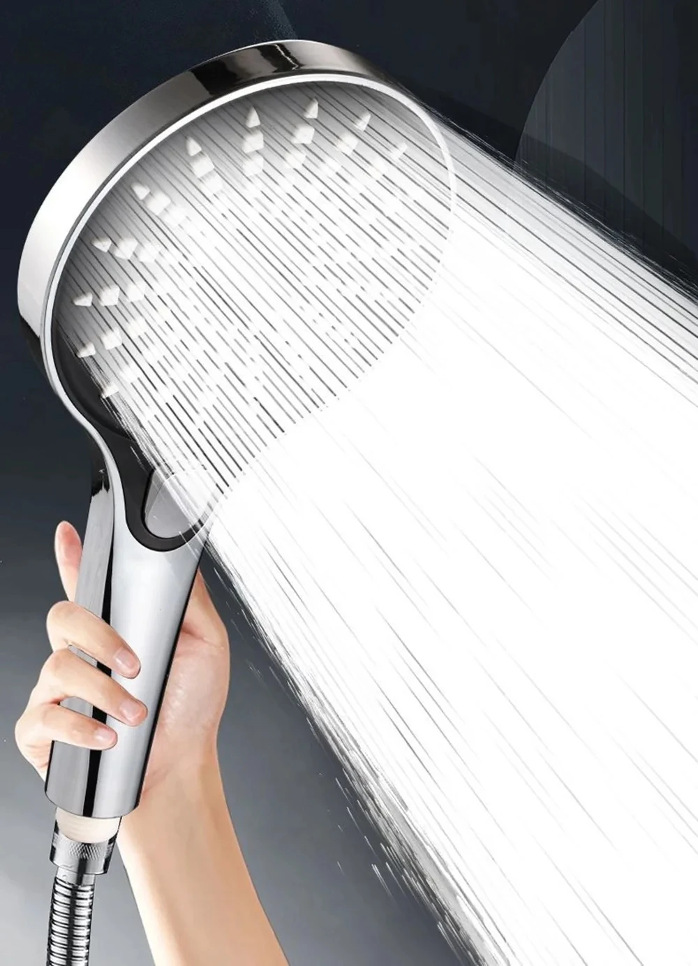 13CM Big Panel Starry Design High Pressure Shower Head 3 Modes Adjustable Water Spray Rainfall Shower Faucet Bathroom Accessorie