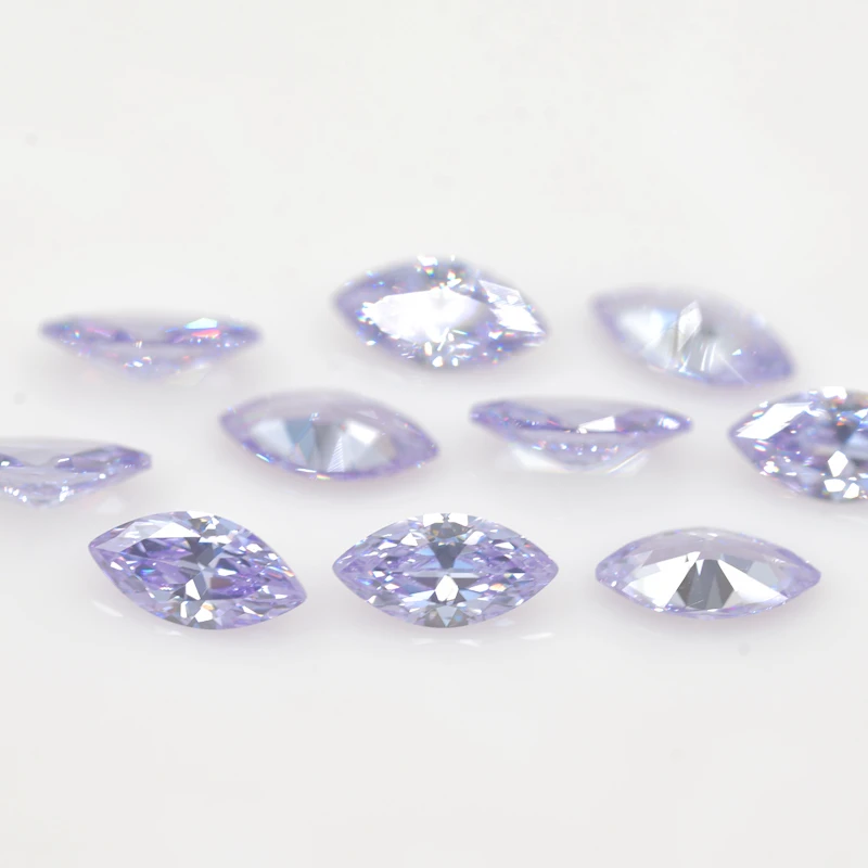 Lavender Marquise Cut Brilliant Size 1.5x3~8x16mm Loose CZ Stone Synthetic Gems 5A  Cubic Zirconia DIY for Jewelry