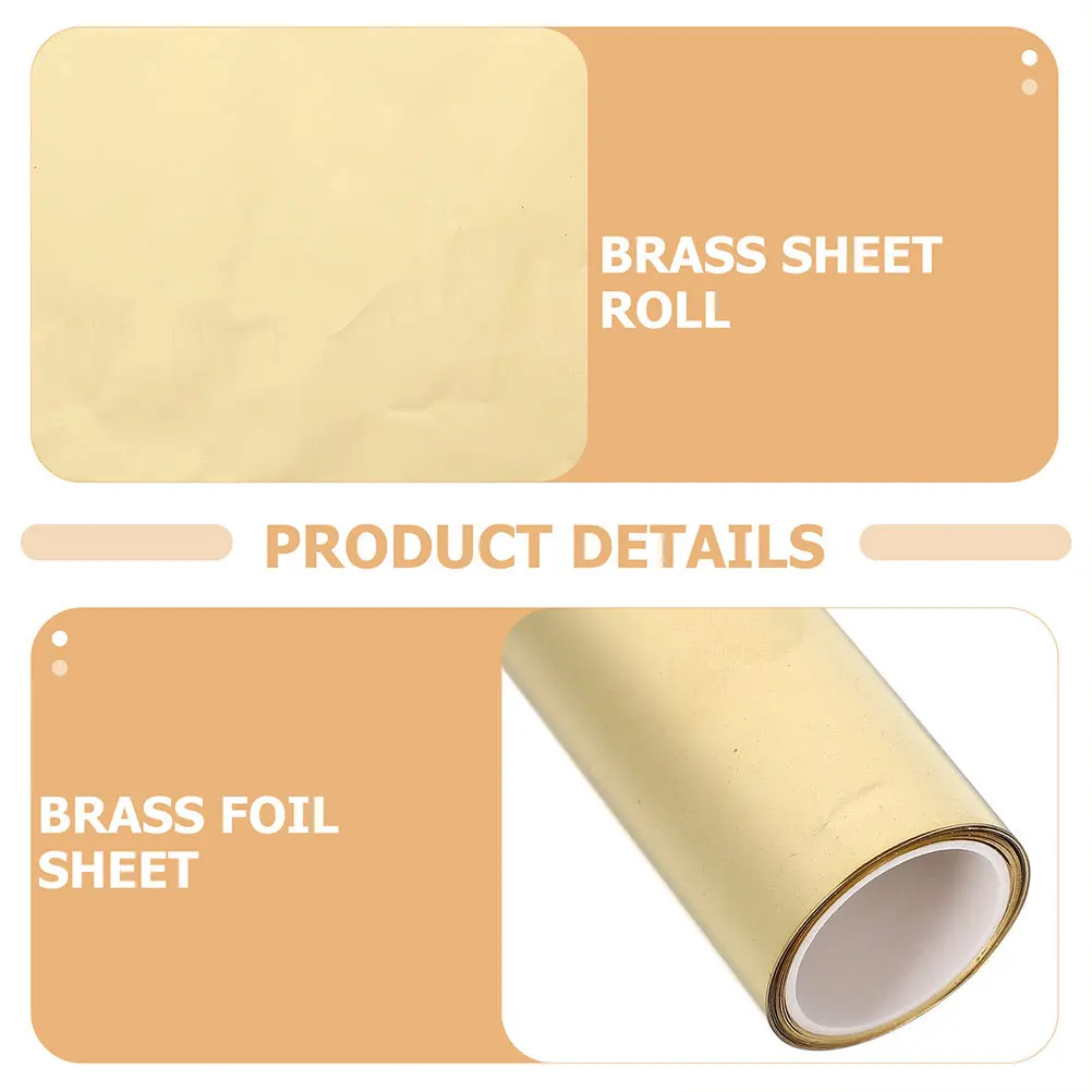 

1 Roll Brass Sheet Roll High Hardness Metal Foil Plate For Diy Crafts Industrial Electrical Applications Precision Machining