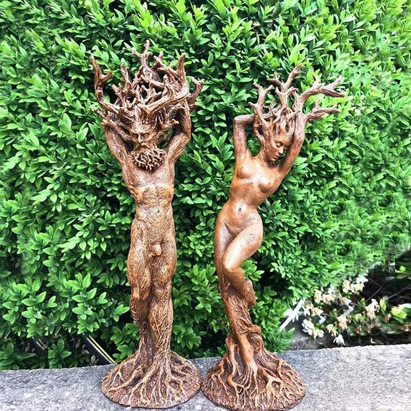 

2023Forest Goddess Statue Resin Tree God Sculpture Ornament Garden Crafts Creative Statue Home Room Desk Decoration Accessories