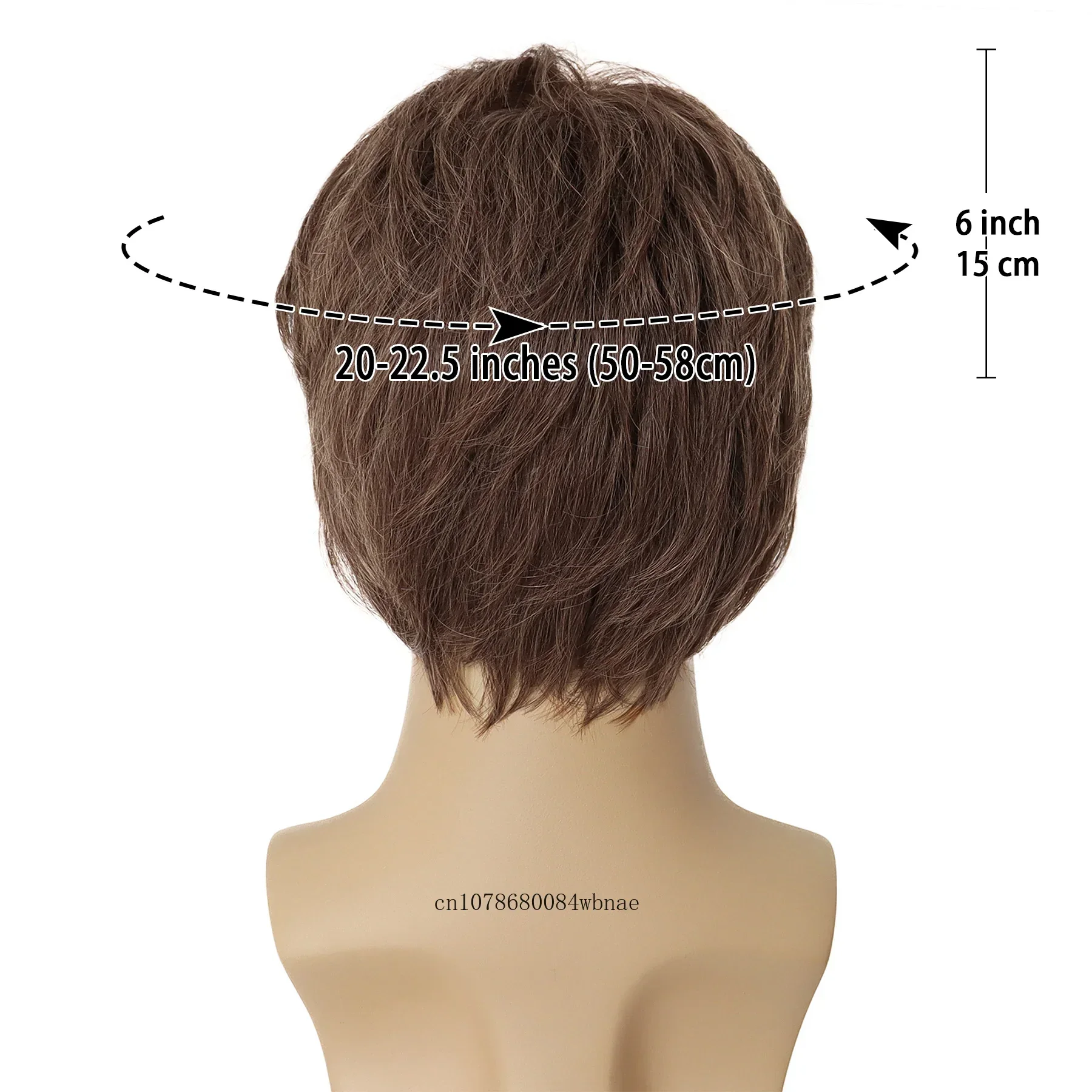 Men's Brown Synthetic Wig Natural Short Handsome Wigs with Bangs for Boys Male Casual Wig Daily Costume Party Heat Resistant