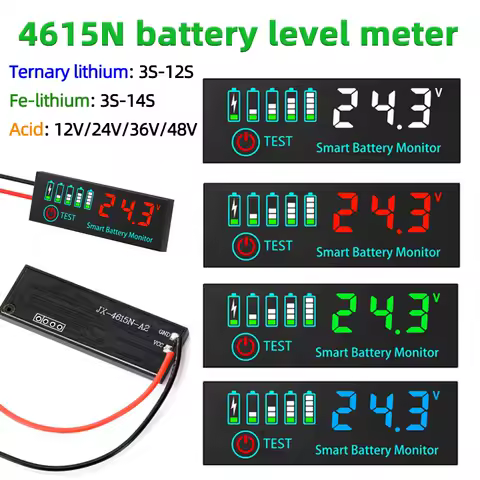 4615N Battery Level Indicator DC7-40/55V Lipo Lithium Lead Acid Battery Capacity Tester Universal Battery Capacity Monitor Meter