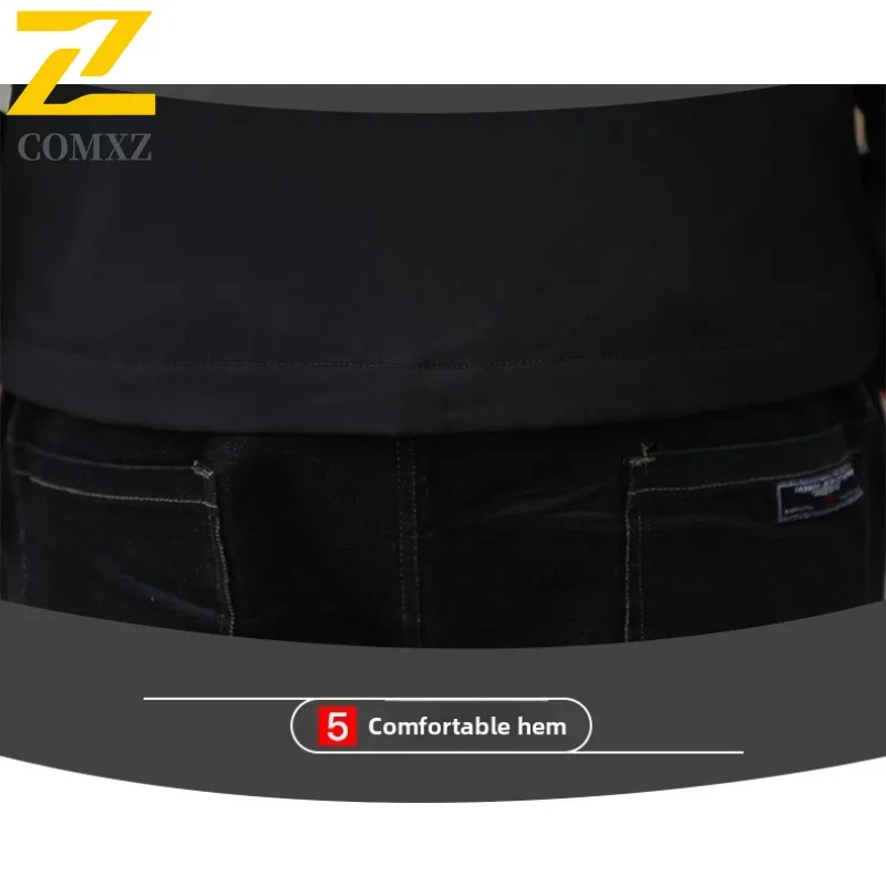 COMXZ 2025 Men Spring Stand Collar Jacket Waterproof Windproof Korean Style Casual Outdoor Sport Solid Color Lightweight Coat