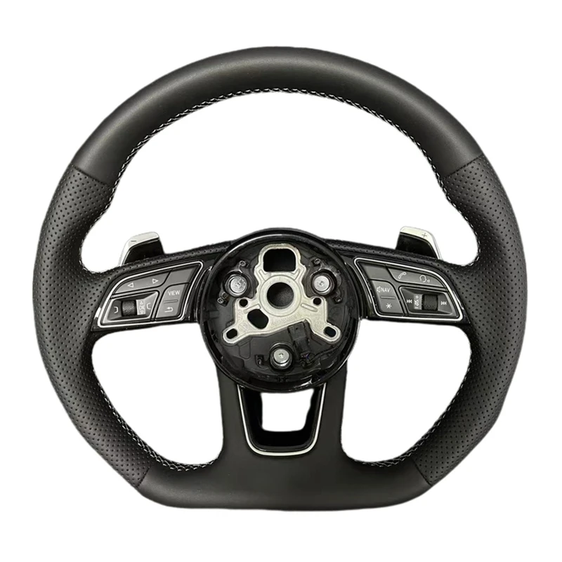 

Leather Steering Wheel Suitable for Audi A3 A4 B9 9.5 RS3 S3 RS4 S4 A5 S5 A6 A7 A8 Q3 Q5 Q7 B9 R8 With Buttons and Shift Paddles