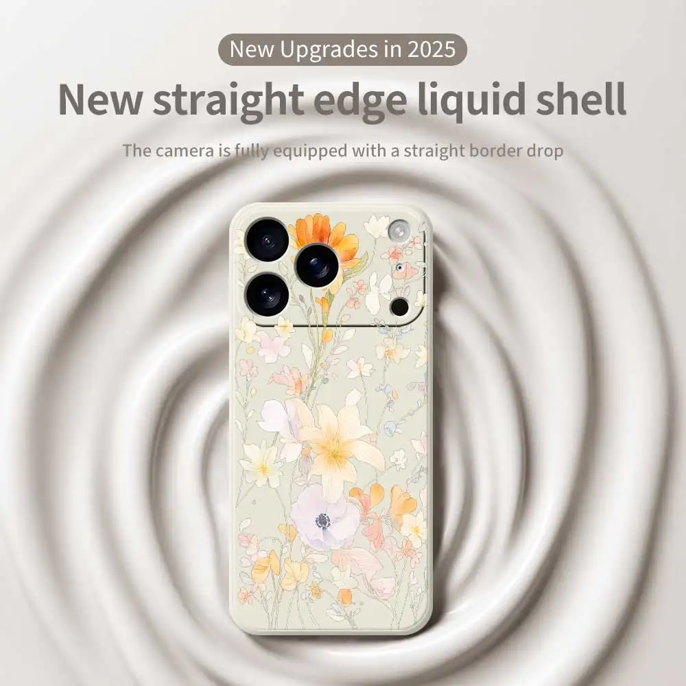 เคสโทรศัพท์ลายดอกไม้สด สำหรับ iPhone 17 Pro Max 17 Air 16 15 14 13 12 11 Pro Max XS Max 7 8 Plus 16e 16 15 Plus  วัสดุ TPU