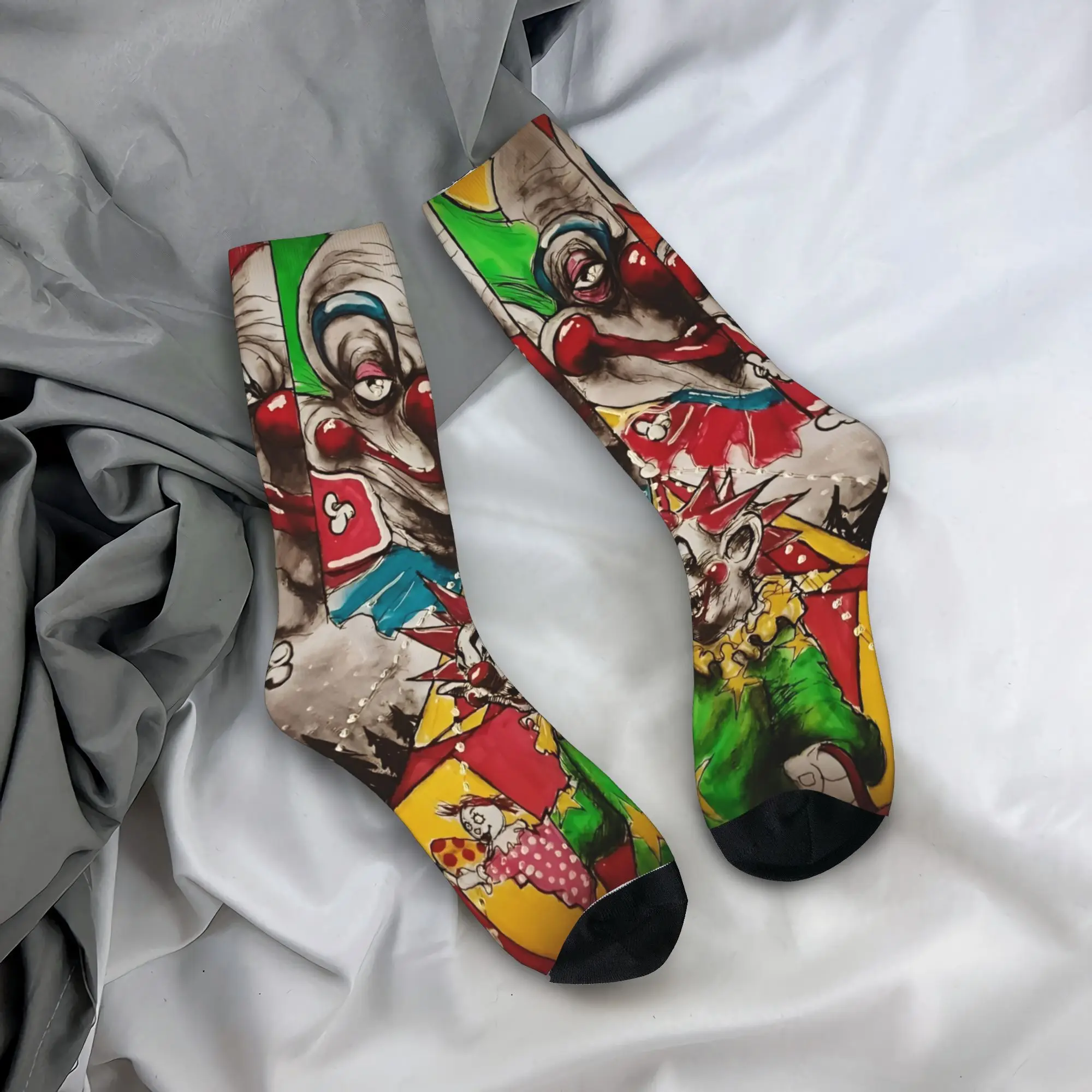 

Мужские носки 80-х годов, Клоун, кино, космические чулки, осенние мягкие дышащие носки для отдыха, велосипедные противоскользящие носки с узором