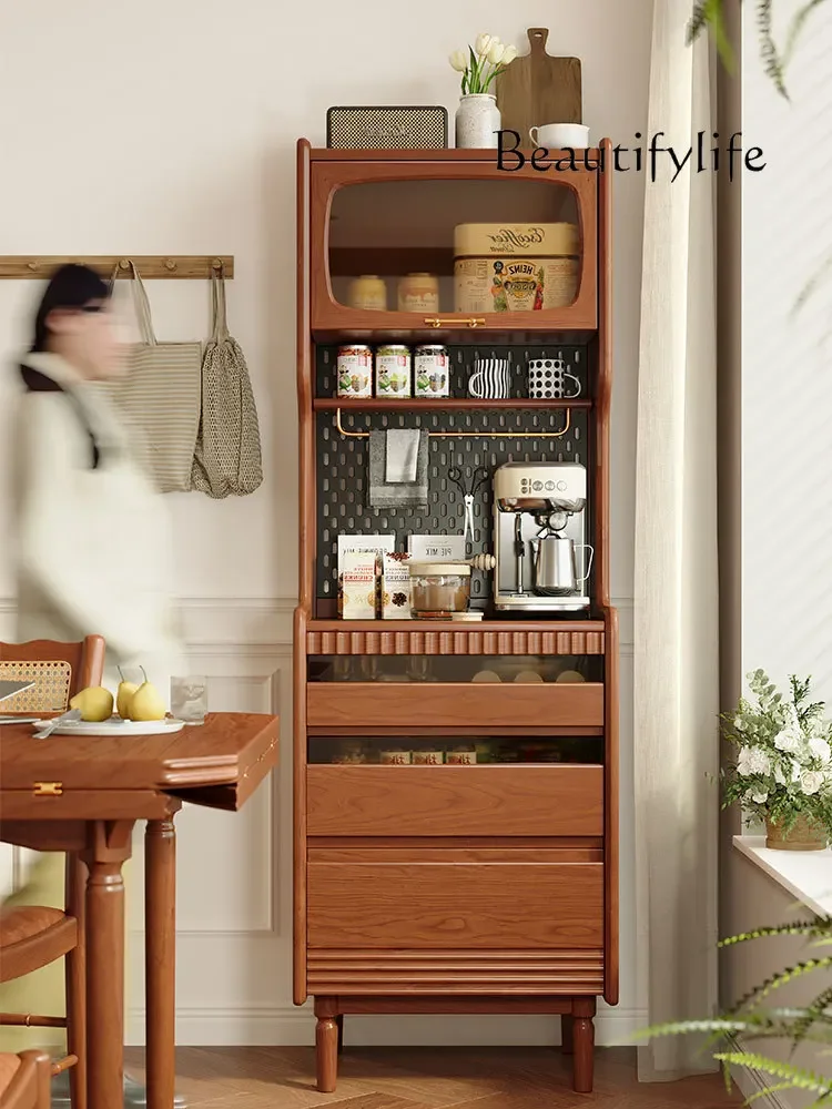 

Cherrywood Sideboard Cabinet Japanese Retro Bar Living Room Wall Integrated Tea Storage Locker