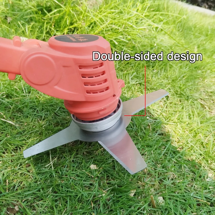 3Pcfour-Tooth Lawn Mower Blades with 5 Accessories, Including a Safe and Durable Aluminum Alloy Base Cover, M5Mm Mounting Holes,