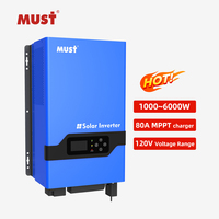 Hybrid Inverter 5KW 6KW Solar Inverter Split Phase To 110V 220V Output Must Inverters & Converters