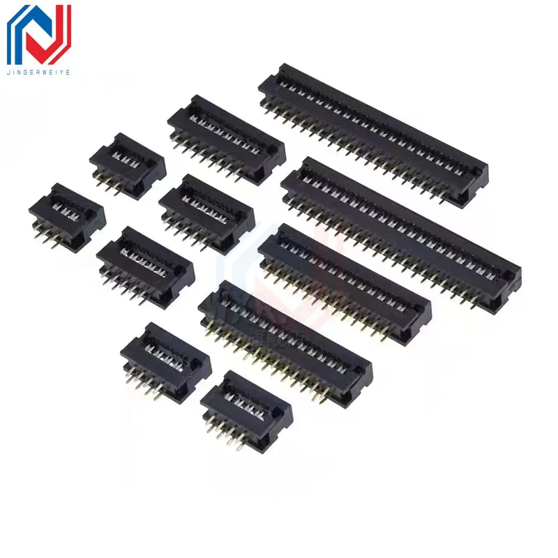 10PCS 2.54MM FD-6/8/10/16/20/30/40/50 PIN MALE PLUG IDC SOCKET CONNECTOR FOR 1.27MM FLAT Ribbon Cable Wire FD Crimping Line Head view 2
