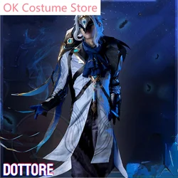Game Genshin Impact Dottore Cosplay Costume Game Cos 2rd Eleven Fatui Harbingers The Doctor Costume and Cosplay Wig