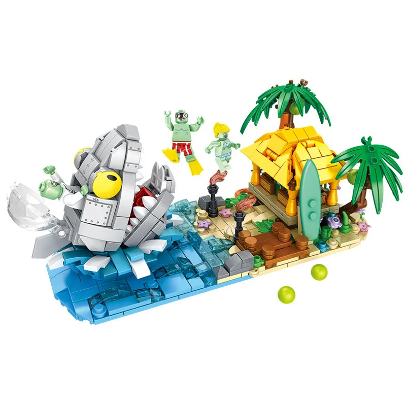 

JX90164 Zombie Giant Wave Beach Children's Puzzle Small Particle Assembly Block Toy Gift for Boys