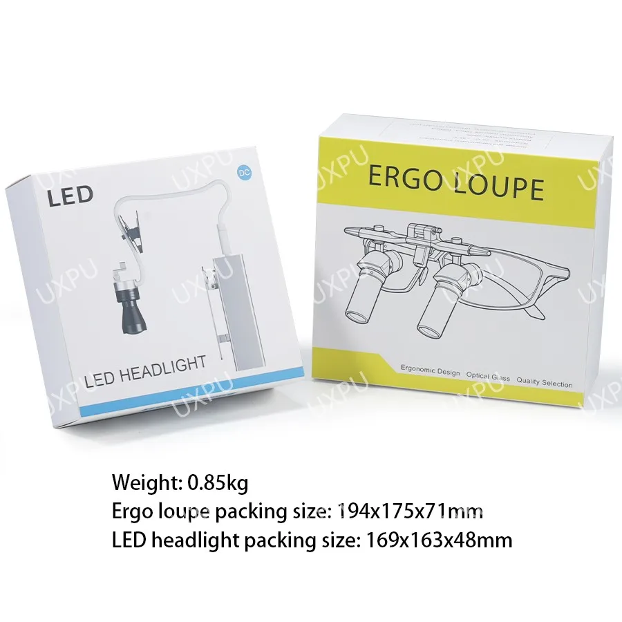 Loupe 4.0X/5.0X/6.0X Medical Ergo Loupe Equipped with Spotlight for Oral Ear Nose and Throat Surgery Working Distance 350-450mm