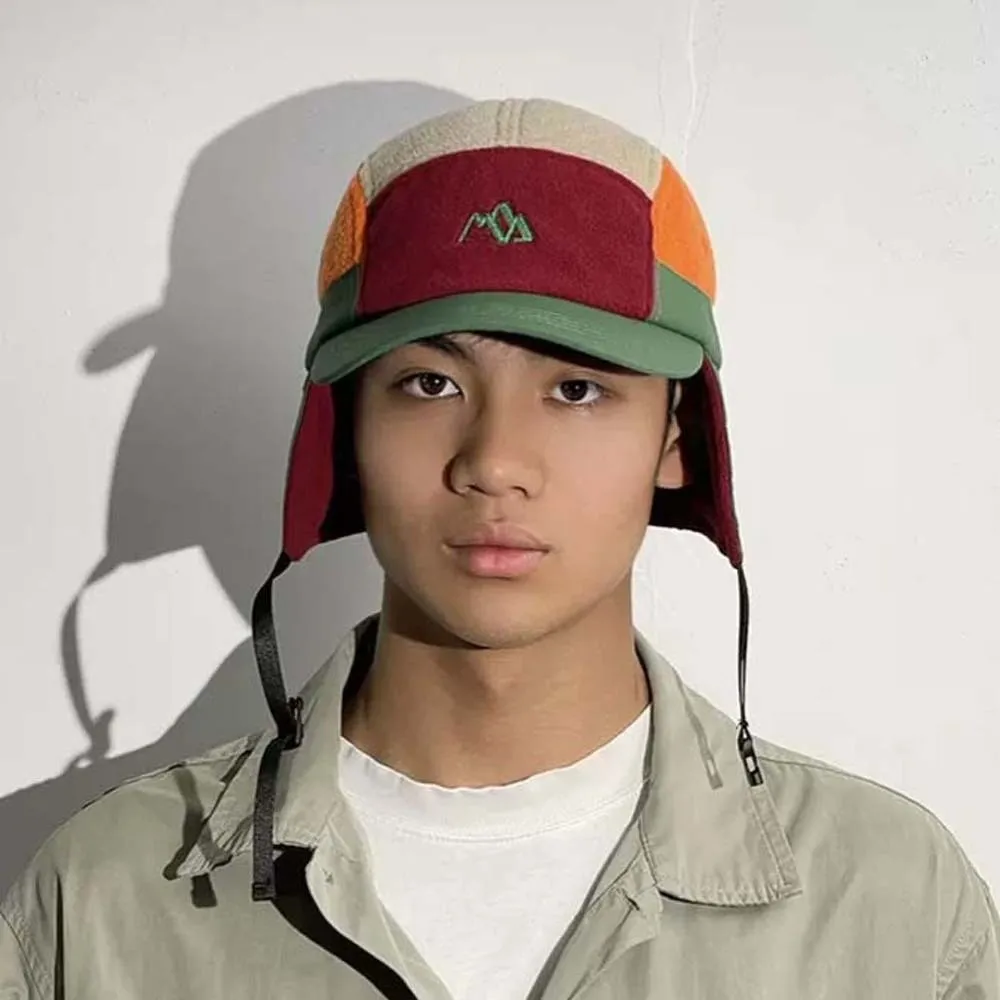

Japanese Style Ear Protection Cap Lightweight Multi-functional Earflaps Visor Hat Polar Fleece Thickened Windproof Pilot Cap