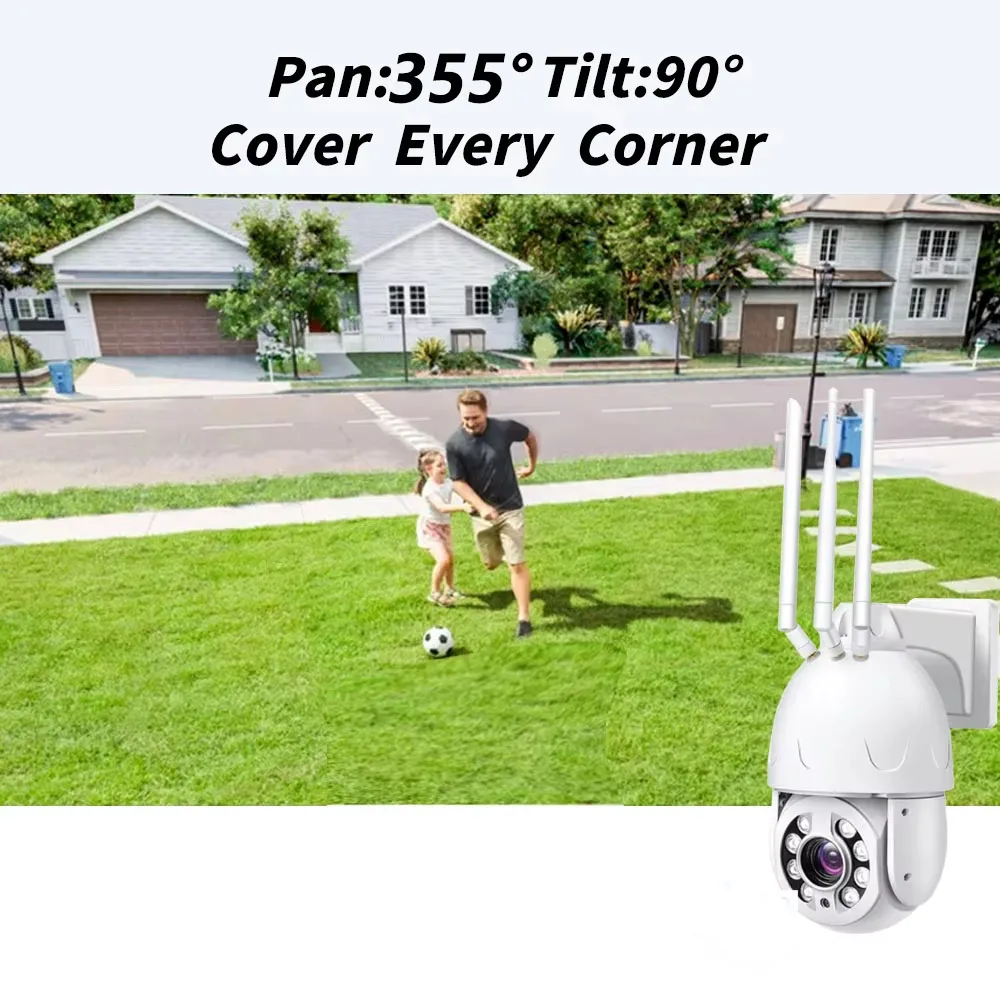 HJT 5MP/8MP 4G IP камера PTZ Pan/Tilt 4K 30X Optical Zoom Human/Car/Pet Detection Color Night Vision 2-way Audio Security
