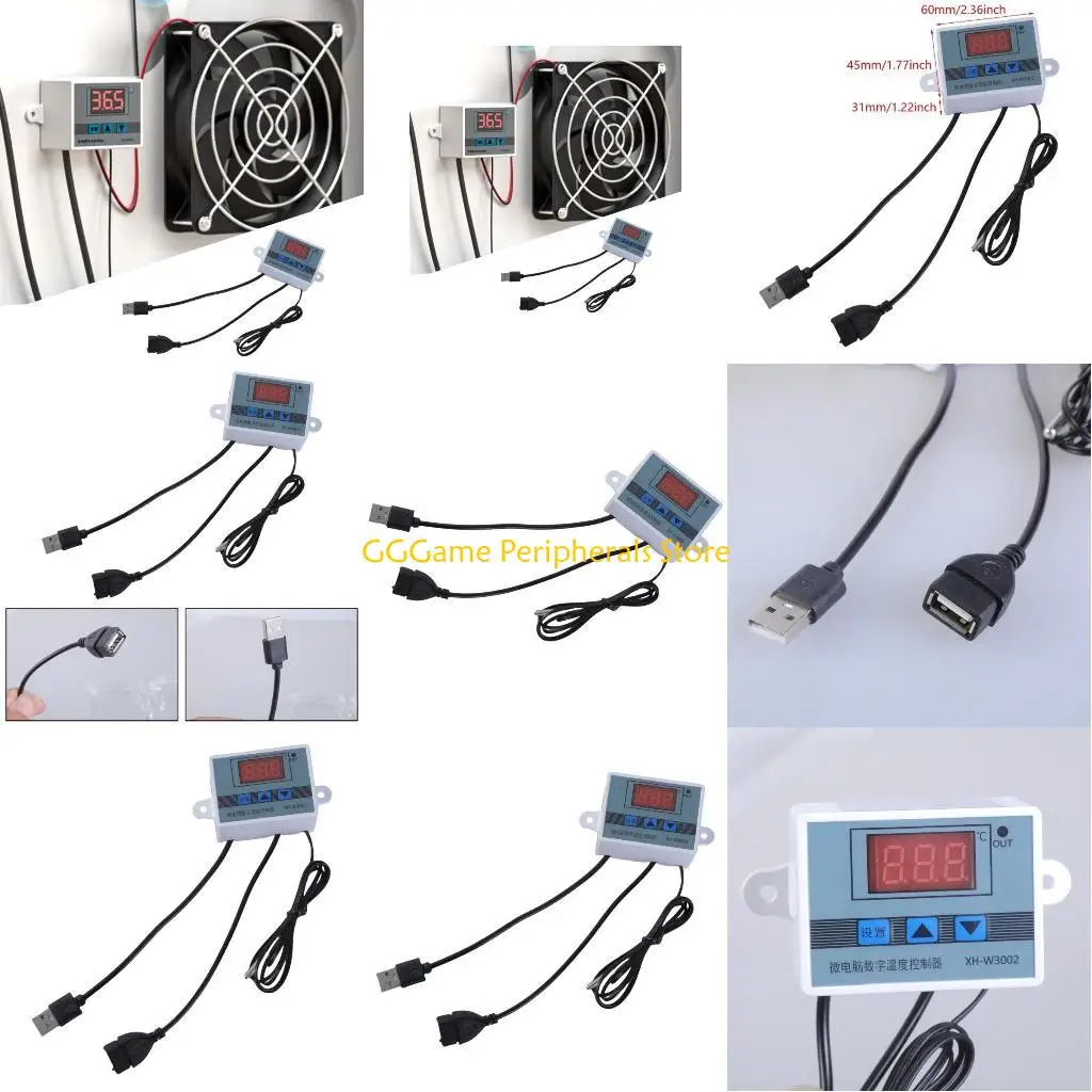 

U55B USB Temperature Control Power Cable Microcomputer Temperature Controller for Cooling Devices with Adjustable Setting