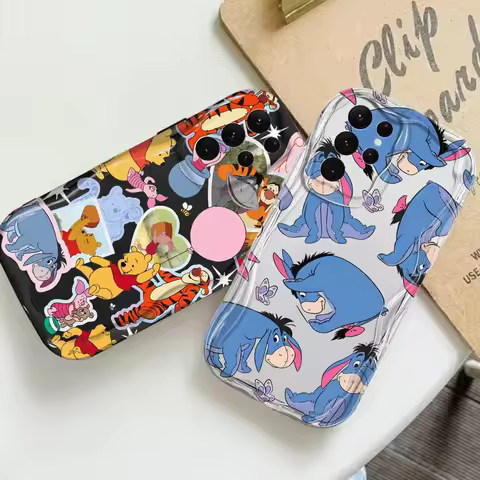 Disney Winnie Friend Eeyore Phone Case for Samsung Galaxy S25 S24 Ultra S23 FE S22 Plus S20 S21 Cover