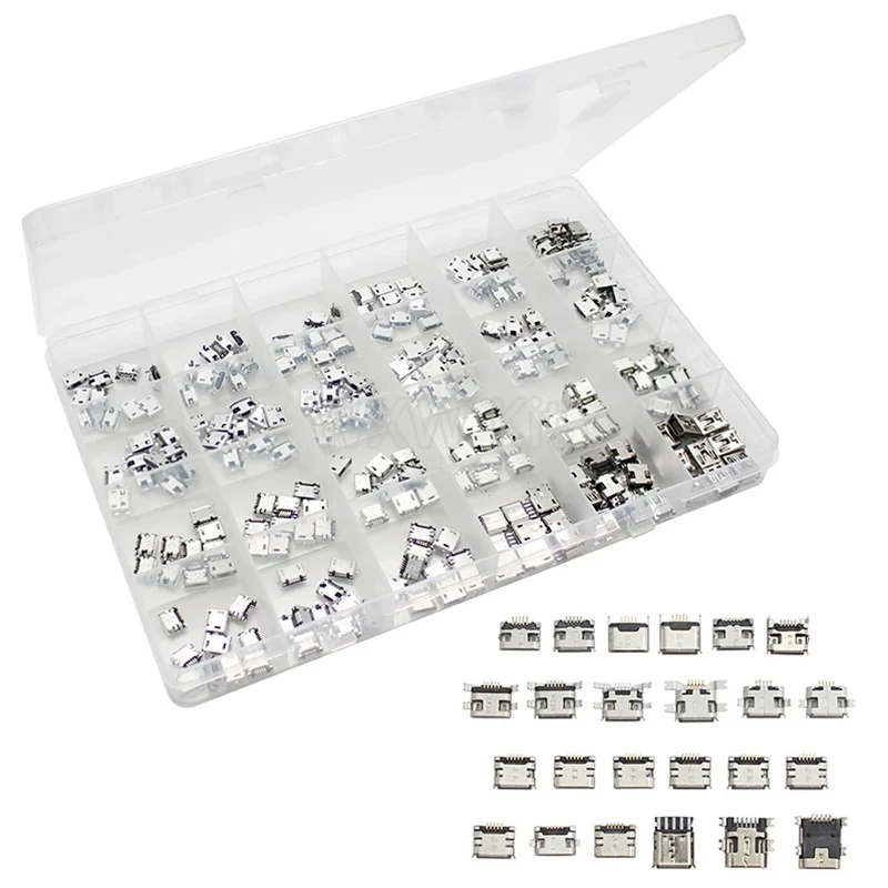 240 יח'\קופסא 24 שקע שקע מחבר usb 5pin שקע מחבר sb USB מחבר ערכת ערכת עבור טלפון moblie ובנק כוח נייד