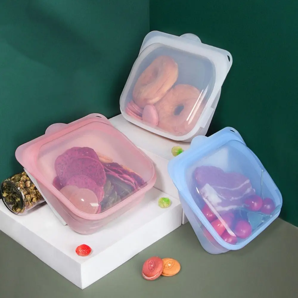 Food-Grade Silicone Food Storage Bag Reusable Heat Resistant Freezer Food Container Fresh-keeping Leakproof Freezer Bag Kitchen