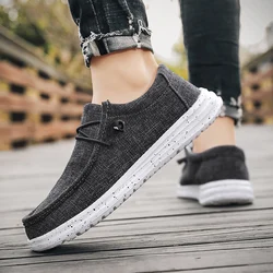 Spring Summer Classic Blue Mens Canvas Loafers Big Size 48 Comfortable Platform Shoes Casual Men Flats Low Shoes Men Espadrilles