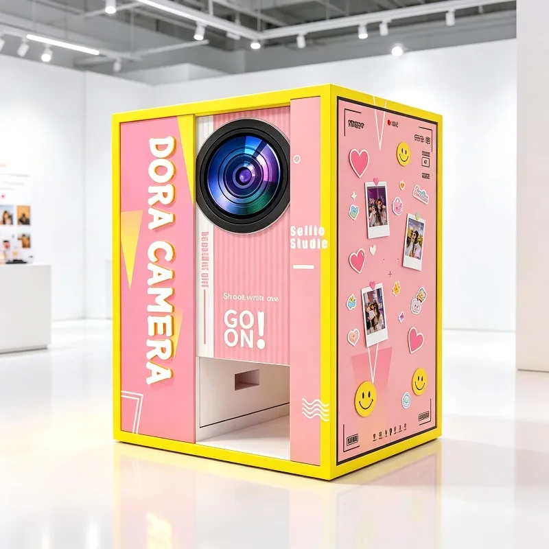 Professional Self-service Photo Booth Vending Machine Touch Screen Photo Booth with Camer/ Printer Business Coin-operated