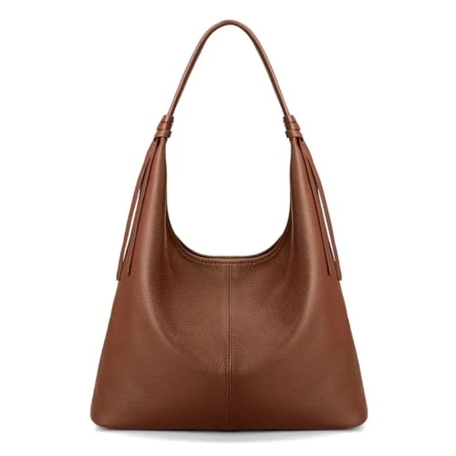 

befen Genuine Leather Slouchy Hobo Purses for Women Top Grain Real Leather Tote Handbags Shoulder Satchel with Tassel Ribbon