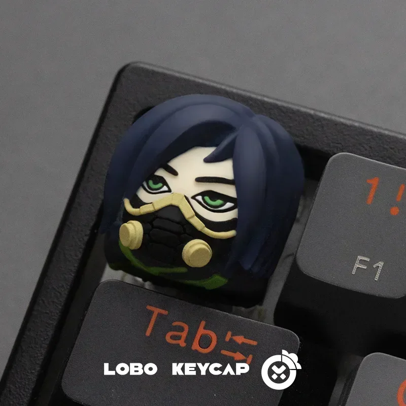 Valorant Theme Keycaps Jett Omen Vyse Key Cap Custom PBT Resin Original Design Point Keycap Cute Cartoon Anime Key Caps for Gits