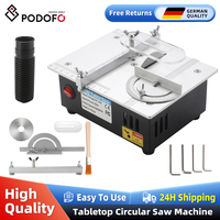 Podofo Mini DC24V Household Miniature Woodworking Table Saw Multi-functional Benchtop Saw Precision Cutting Machine