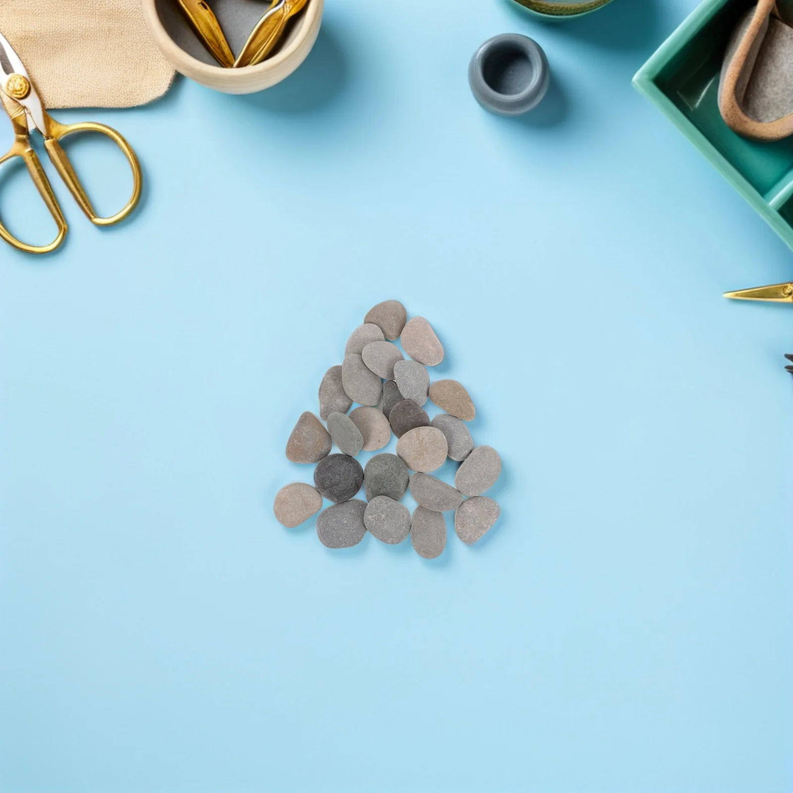 

24Pcs Natural River Pebbles 3-5cm Flat Smooth Stones for Painting Alphabet Arts Crafts DIY Christmas Party Project