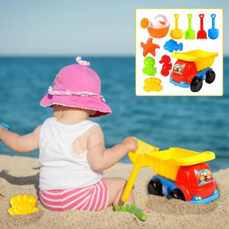 Kid Beach Toy Set Beach Castle Sand Water Toys Sand Toys For Toddlers Kids Outdoor Play With Sand Buckets Trucks And Sand Molds