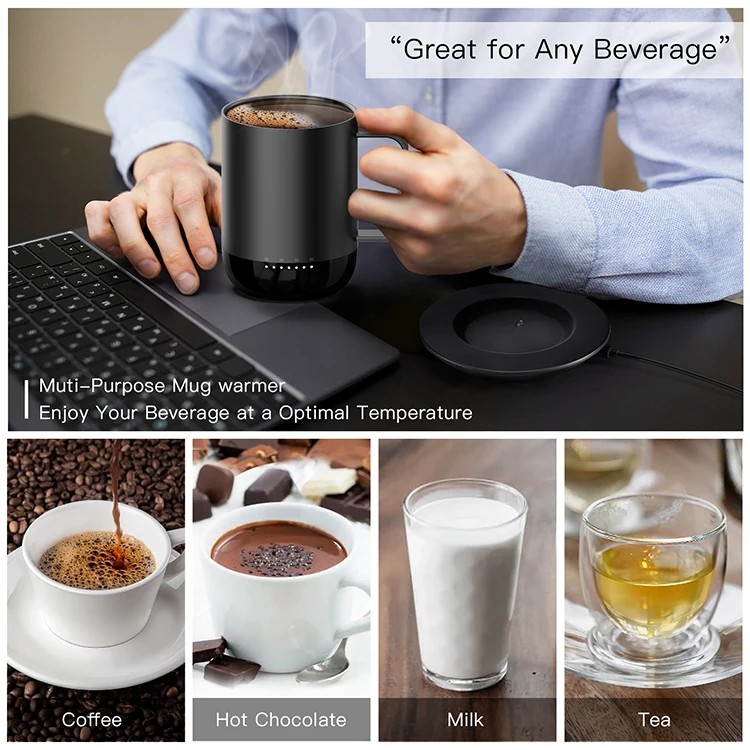 Vsitoo-taza de café inteligente S3 PRO, calentador inalámbrico con Control de temperatura, batería de 4 horas, 14oz