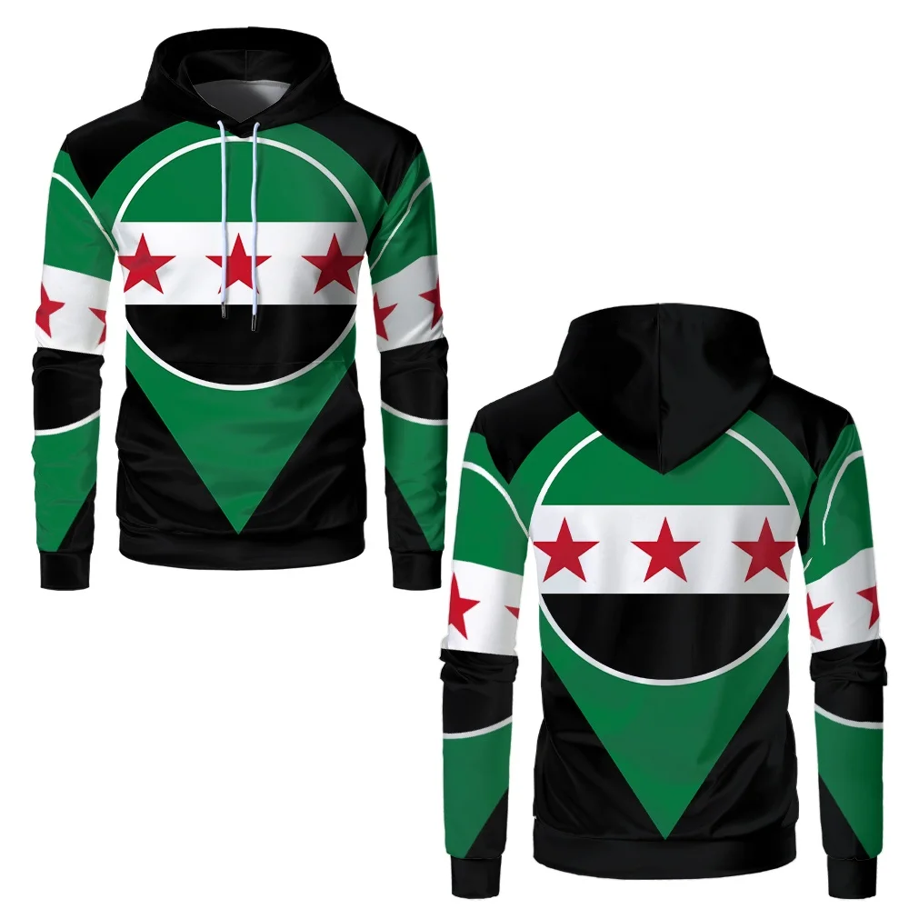 

Syria Flag Sports Mens Sweatshirt Fashion Casual Geometric Pattern Hoodie Printed Street Large Size Unisex Pullover Men Clothing