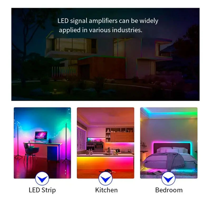 SPI Signal Amplifier SP901E Pro DC5V-24V For Pixel Control IC Dimming Function For WS2811/For WS2812B 2812 LED Strip Lights