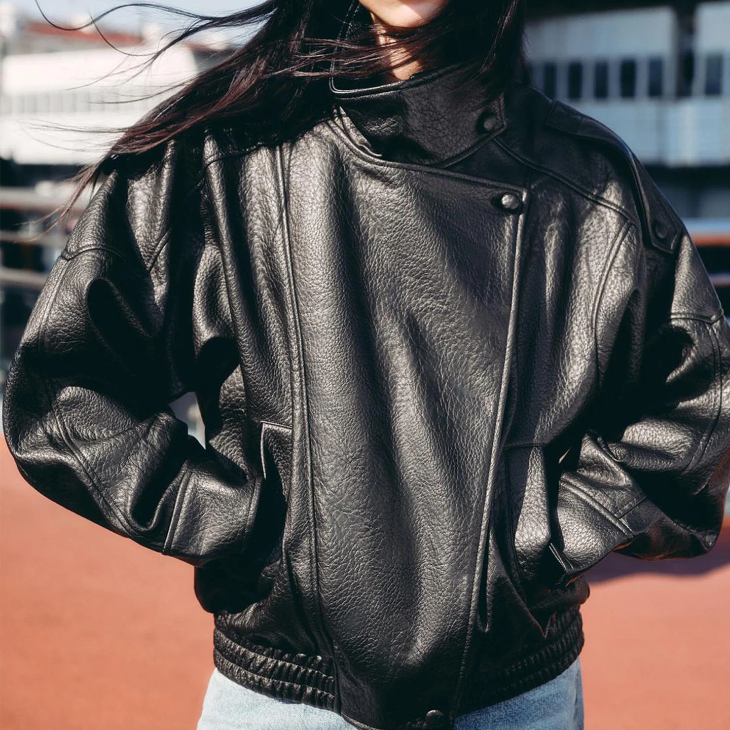

Ele ort Jaet Coat Women's Sle Personali Autumn New Arrival Z Brand Commute Loose Fit Long Sve Zipper